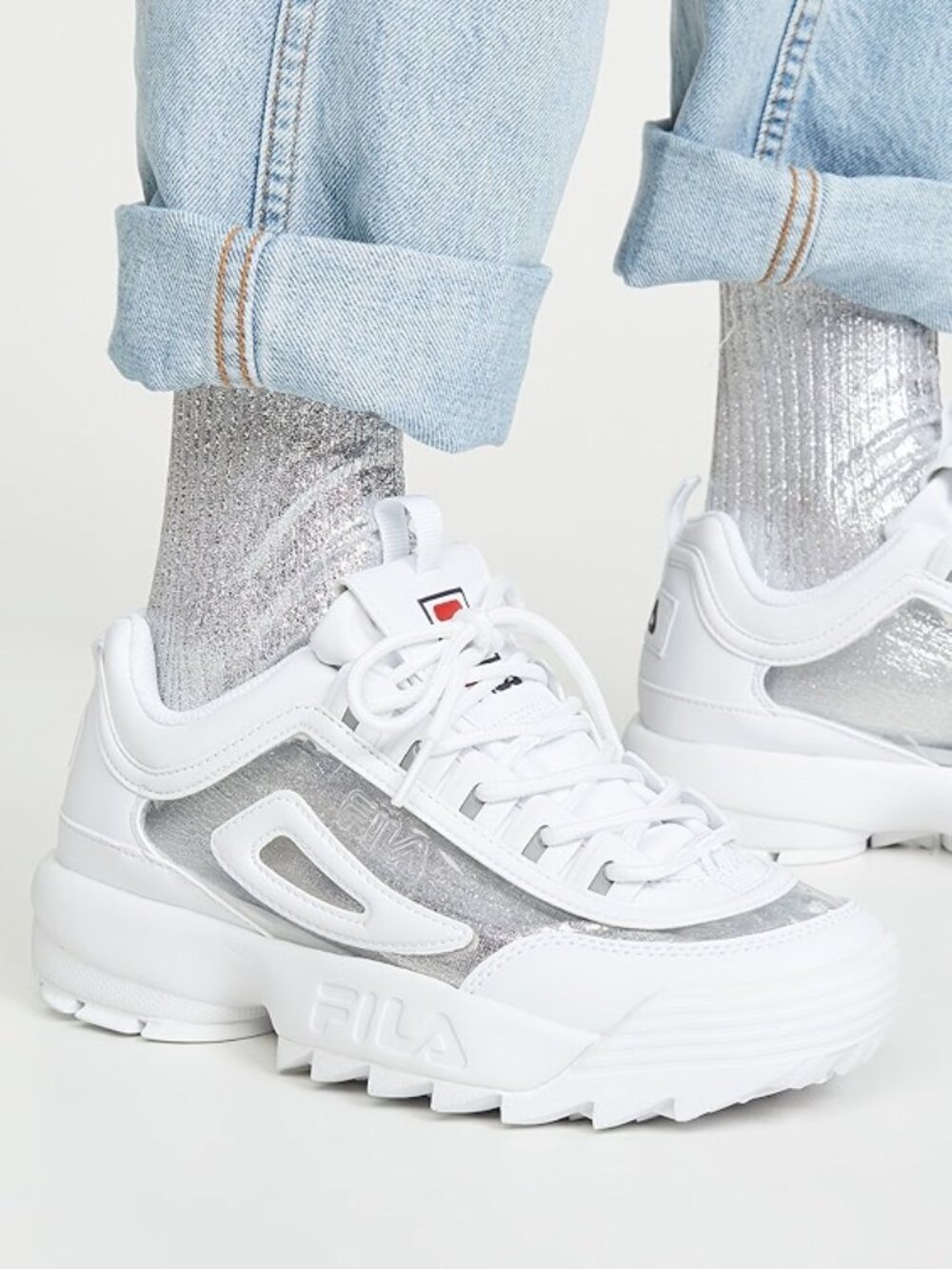 FILA Disruptor II White Clear Chunky Sneakers Women’s 9